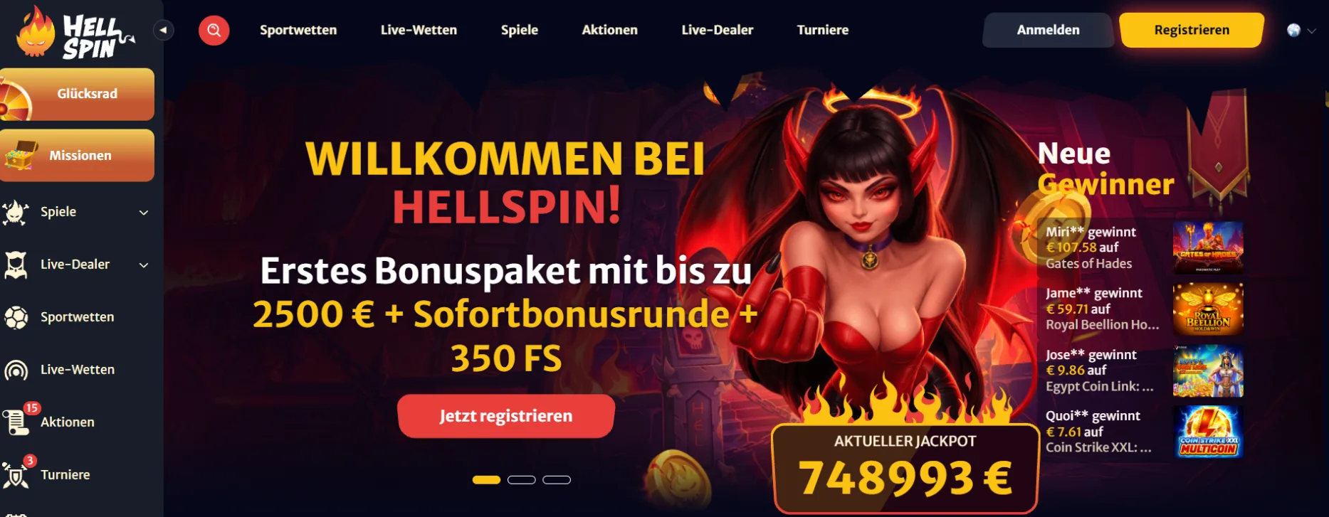 HellSpin Casino Screen